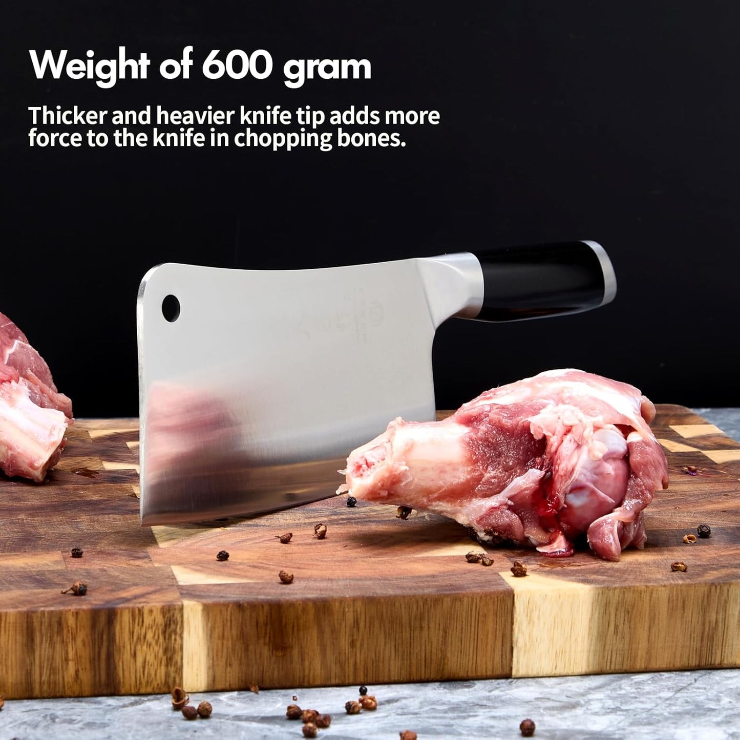 SHI BA ZI ZUO 2 Pieces Professional Kitchen Knife Set,Meat Cleaver Knife Bone Chopper Chef Knife with Ergonomic Handle