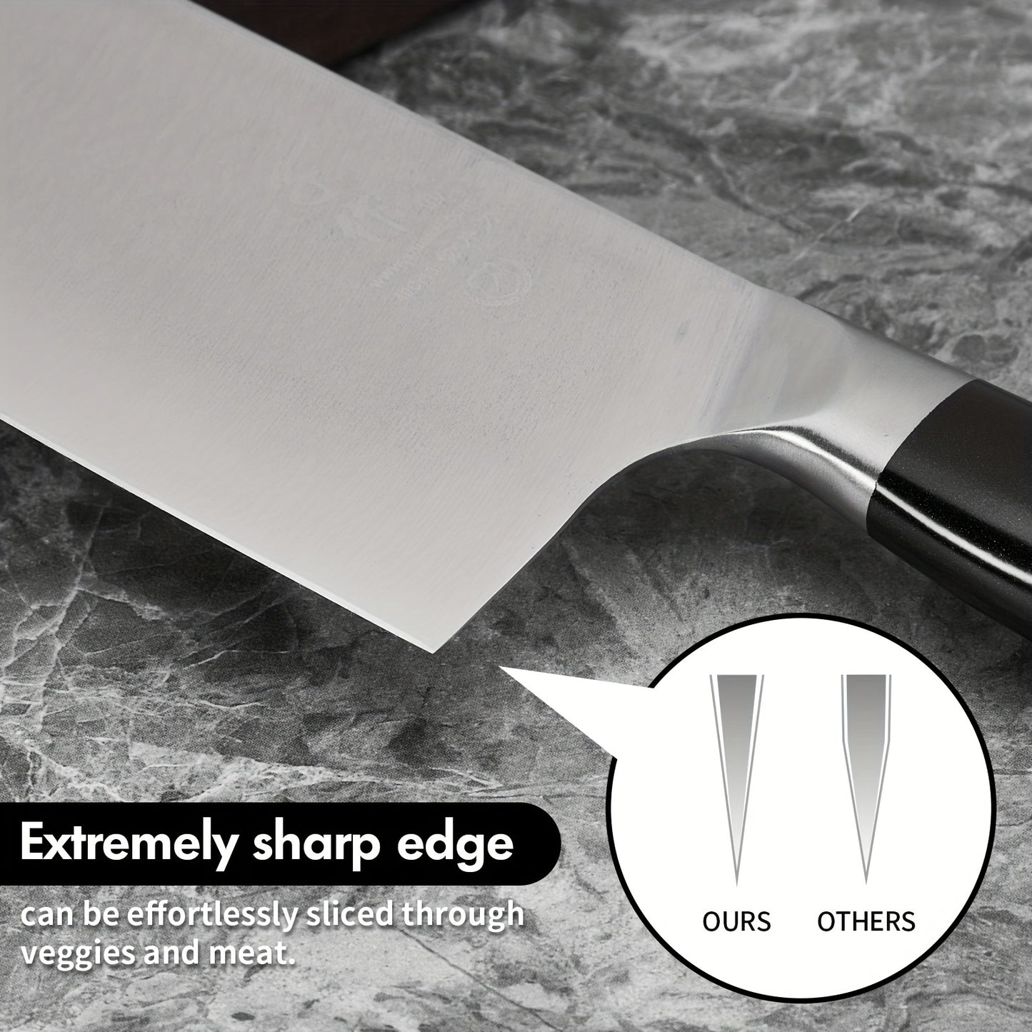 SHI BA ZI ZUO 18cm Chinese chef's knife, chef's knife, thin and light kitchen knife, stainless steel vegetable knife, vegetables and chopping small bones