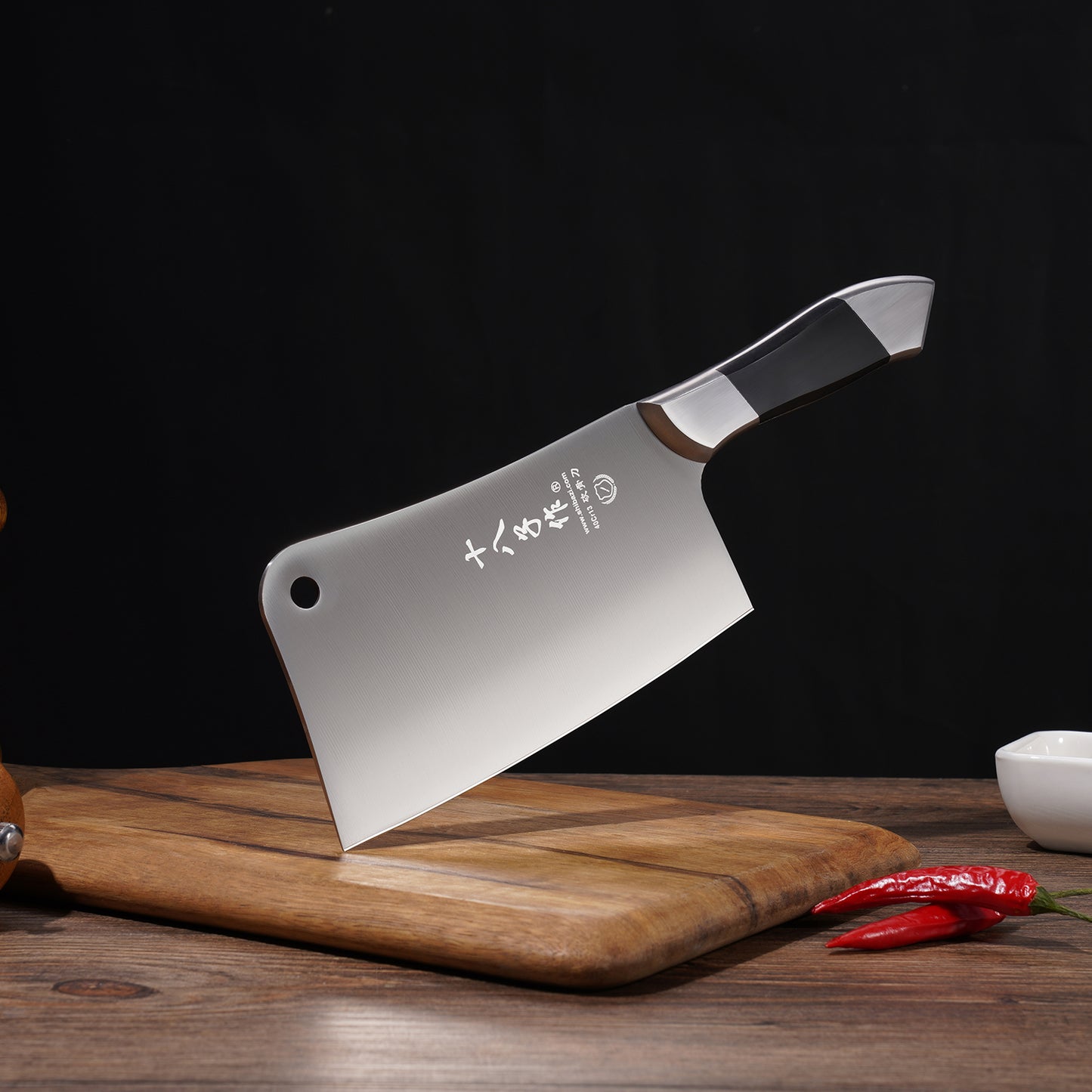 SHI BA ZI ZUO Coltello da macellaio in acciaio inossidabile per mannaia per impieghi gravosi Coltello per affettare cinese con lama a tutto codolo per tagliare carni di ossa